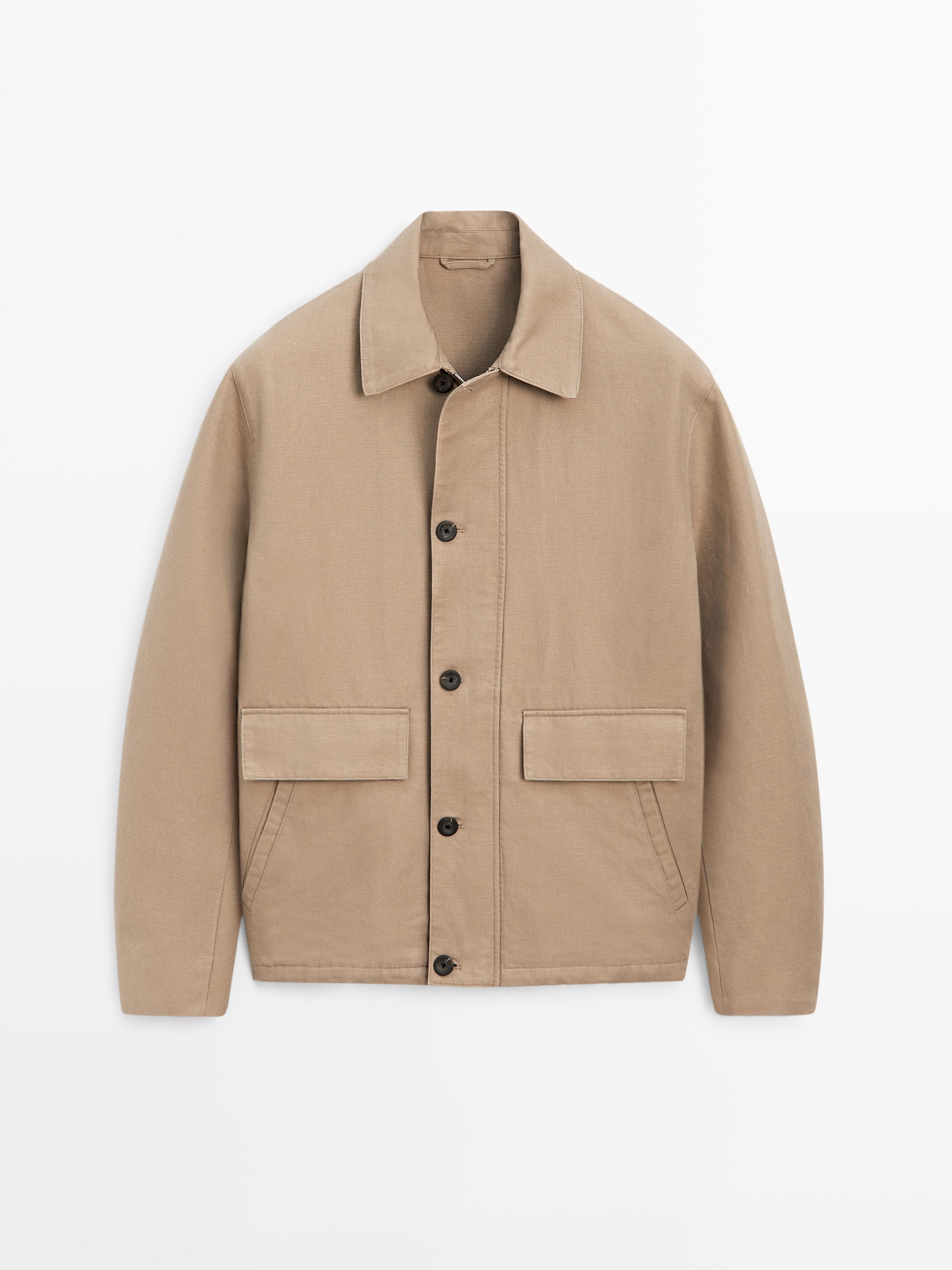 Linen blend jacket with pocket details